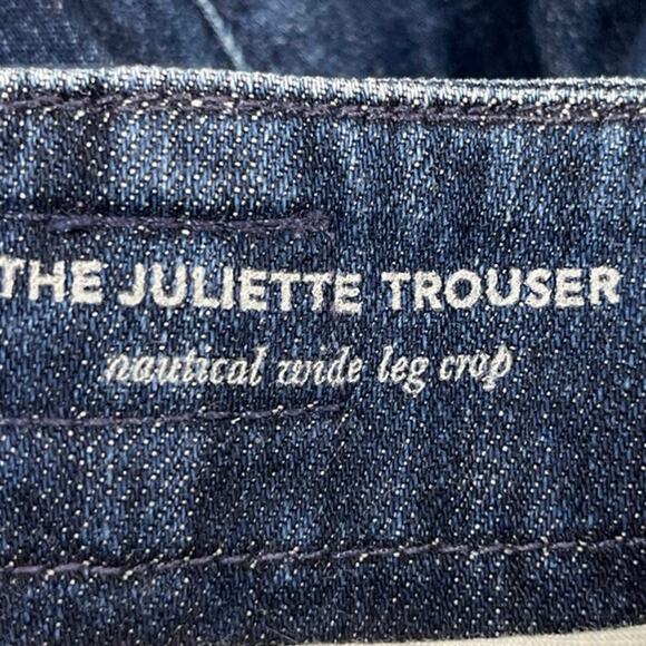 Adriano Goldschmied Juliette Blue Nautical Wide Leg Crop Trouser Jeans Pants 27 - Picture 6 of 7